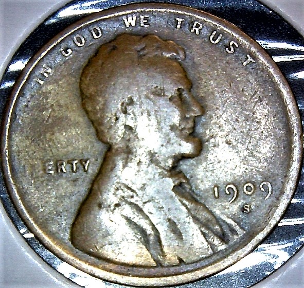 1909-S-Lincoln-Wheat-Cent-S/-Horizontal-S
