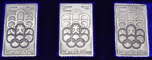 1976-Canada-Olympic-16g-Silver-Stamps