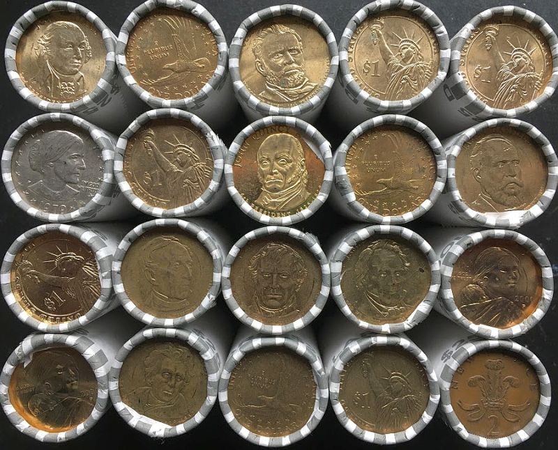US-Small-Dollar-$1-Coins-SBA-,-Sacagawea,-Presidents-&-American-Innovation