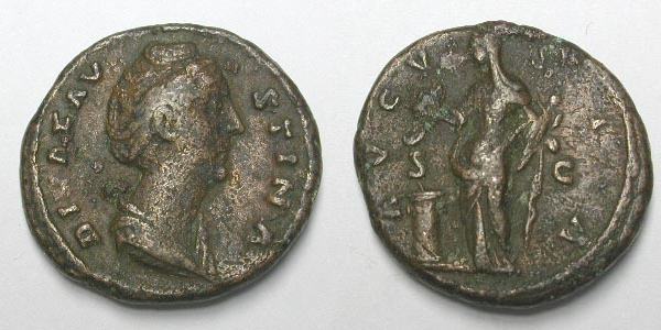 Ancient-Rome-Diva-Faustina-Ae-Sestertius?-21.27-Grams-28.9mm
