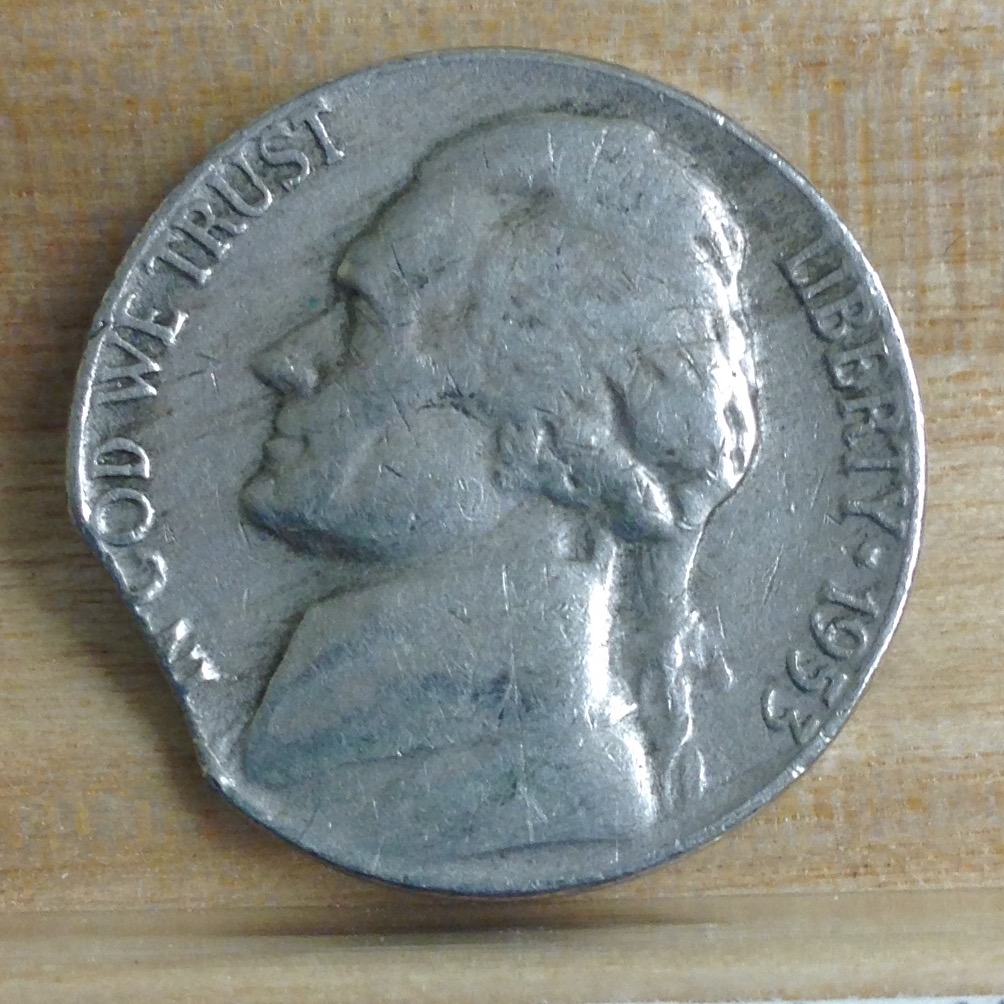 1953-Jefferson-Clipped-Planchet-Error