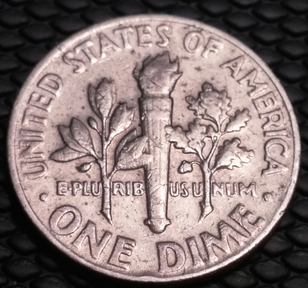 1966-Roosevelt-Dime--Damage.