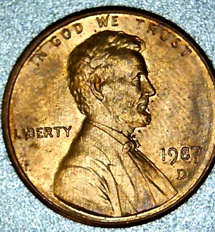 1987-D-Lincoln-Memorial-Cent---Plating-Blister-Or-Die-Chip?