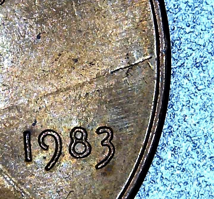 1983-Lincoln-Memorial-Cent---Plating-Issue?-Die-Split?