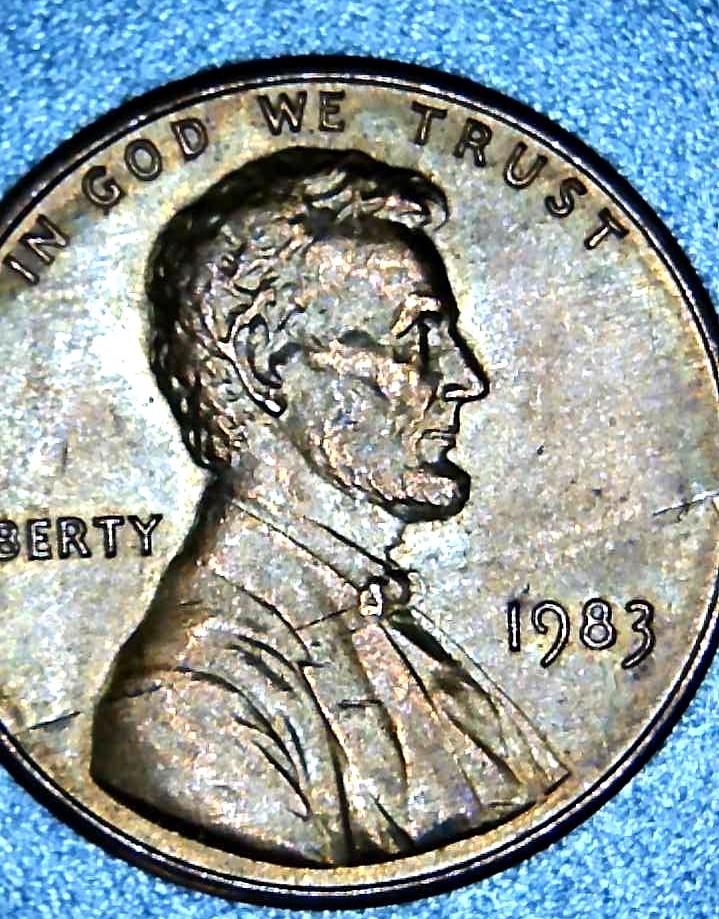 1983-Lincoln-Memorial-Cent---Plating-Issue?-Die-Split?