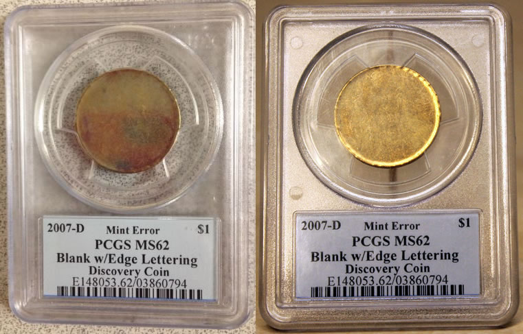 2007-D-$1-Washington-Blank-Planchet-W/-Edge-Lettering