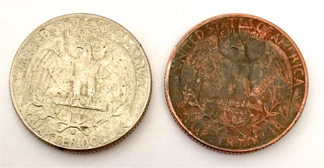 1965-Quarter-,-Circulated-Appears-To-Be-Of-A-Different-Color,-Copper?