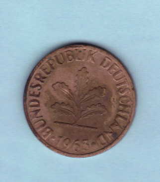 Mint-Error-Or-PMD-On-German-2-Pfennig-Dated-1963-Mintmark-F