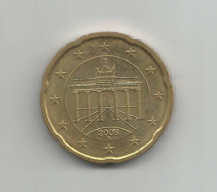 Germany-20-Euro-Cents-2008---Filled-Mintmark