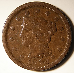Interesting-1848-N-6e-Large-Cent