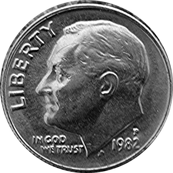 1982-P-Dime:-Rounded,-Letters-Running-Together?