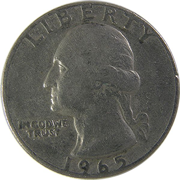 1965-Quarter---A-Worn-Cud-I-Think-=-Cu-25c-1965-01R