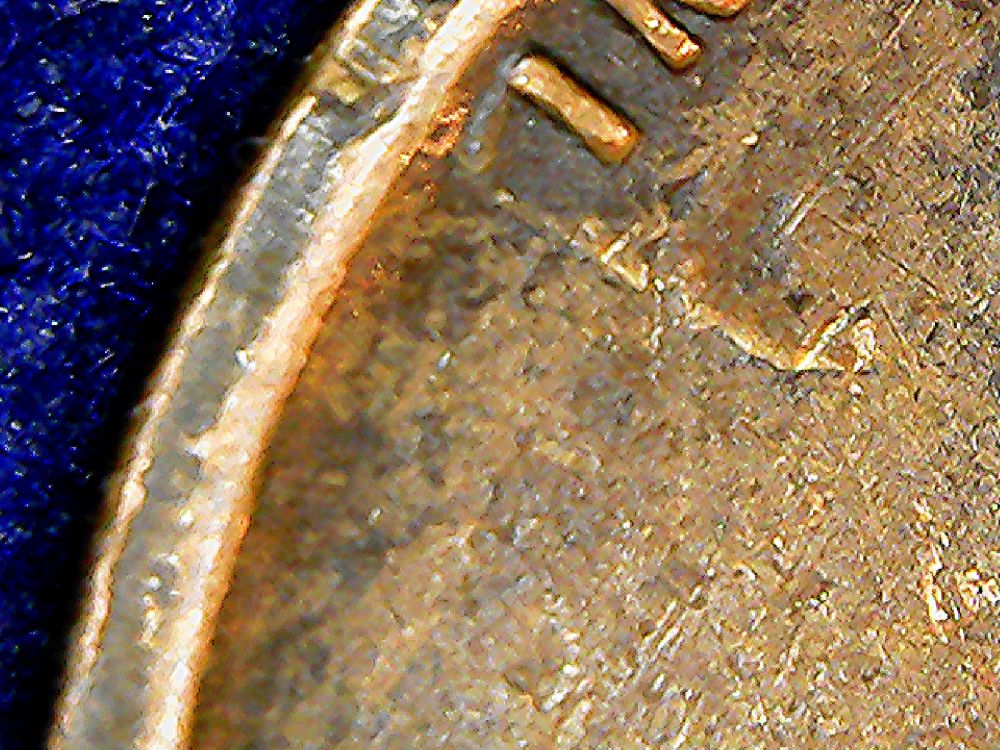 1951-D-LWC-Rim-To-Rim-Delam-&-?-On-Rev