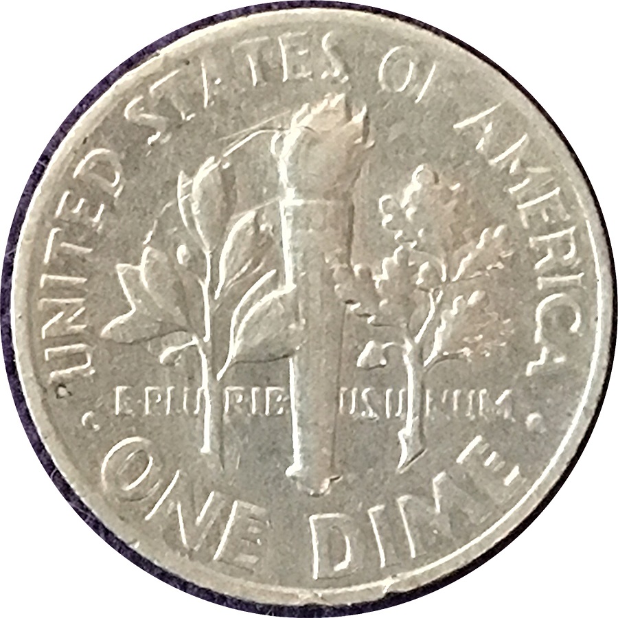 1965-Dime-Partial-Clad-With-Some-Damage