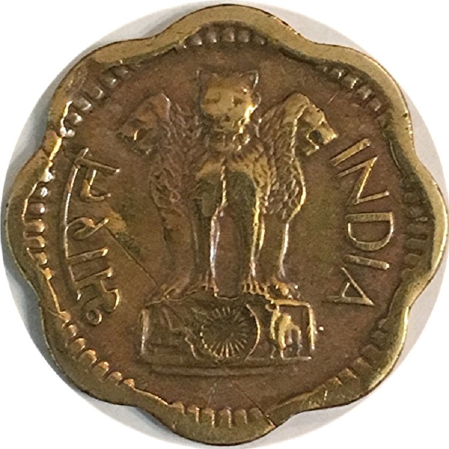 1968-India-Republic-10-Paise-Struck-On-A-Cracked-Planchet