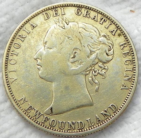 1885-Newfoundland-50-Cents:-Interesting-Feature