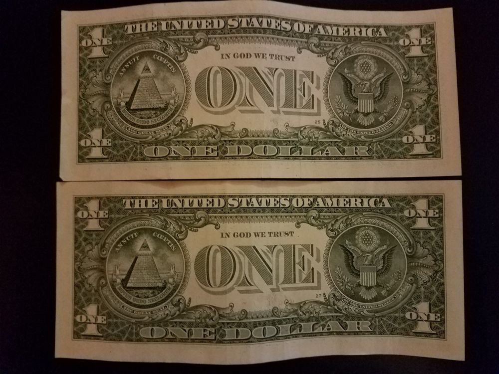 77778814-&-77778813-Dollar-Bills,-Both-In-Great-Condition-Pictures-,-$?