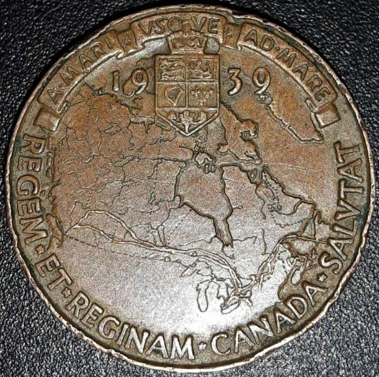 1939-Copper-Map-Of-Canada-On-Coin