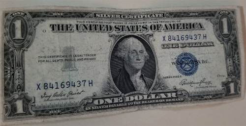 1935-E-One-Dollar-Silver-Certificate-Blue-Ink