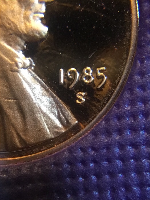 1985-Proof-Set-Lincoln-Penny,-Mint-Mark-Error?