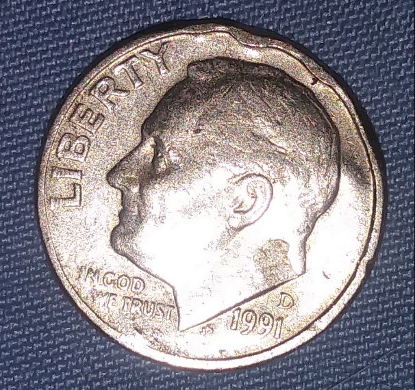 1991-D-Roosevelt-Dime-With-Post-Damage-Or-Error?