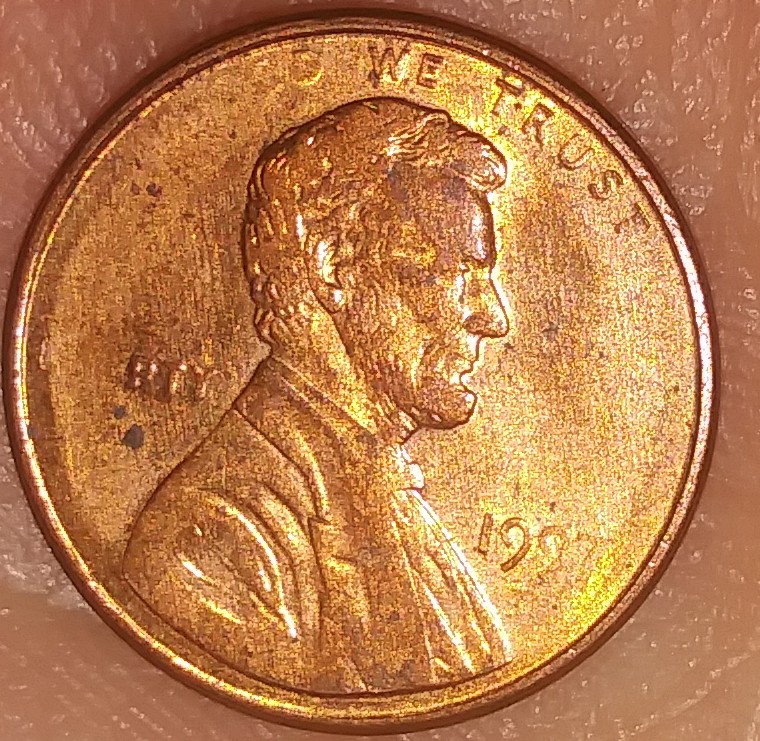 1997-D-Penny-Rubbed/-Missing-Letters/Numbers
