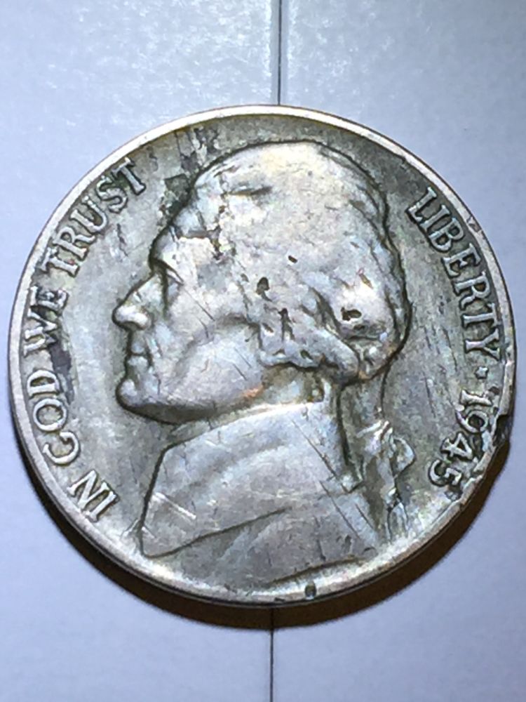 1945-Jefferson-Nickel--Lamination?