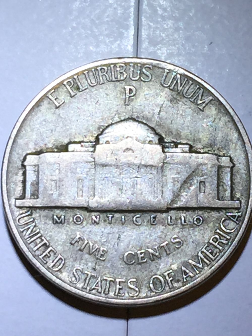 1945-Jefferson-Nickel--Lamination?