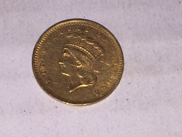 Gold-Piece-For-Grading,-1856-Dollar