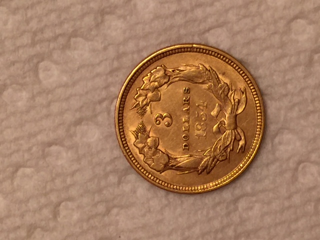 Gold-Pieces-For-Grading:--1854-$3