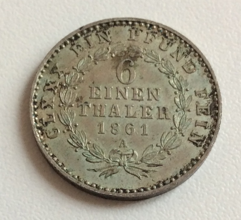 German-States---Anhalt-Bernburg---1/6-Thaler-1861
