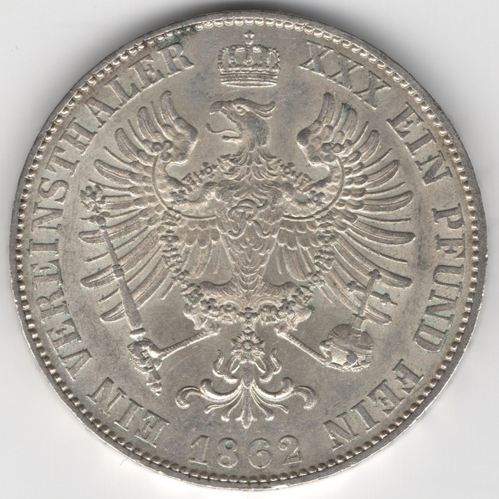 German-States---Prussia---1-Thaler-1862-A