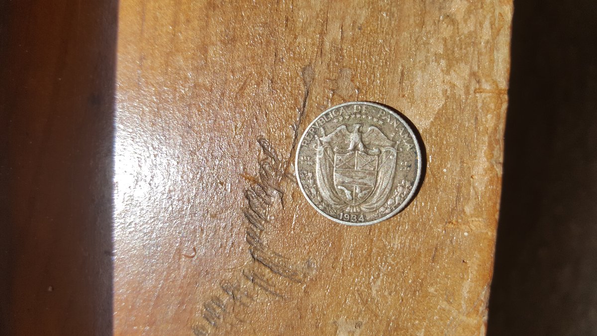 1934-Silver-Panama-Decimo-De-Balboa-1/10.-Please-Grade/Value