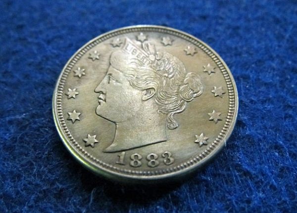 1883-Liberty-V-Nickel-W/Cents.-Cleaned-Or-XF?