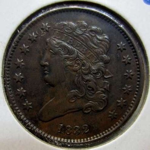 Weird-Colors-On-This-1832-Half-Cent.