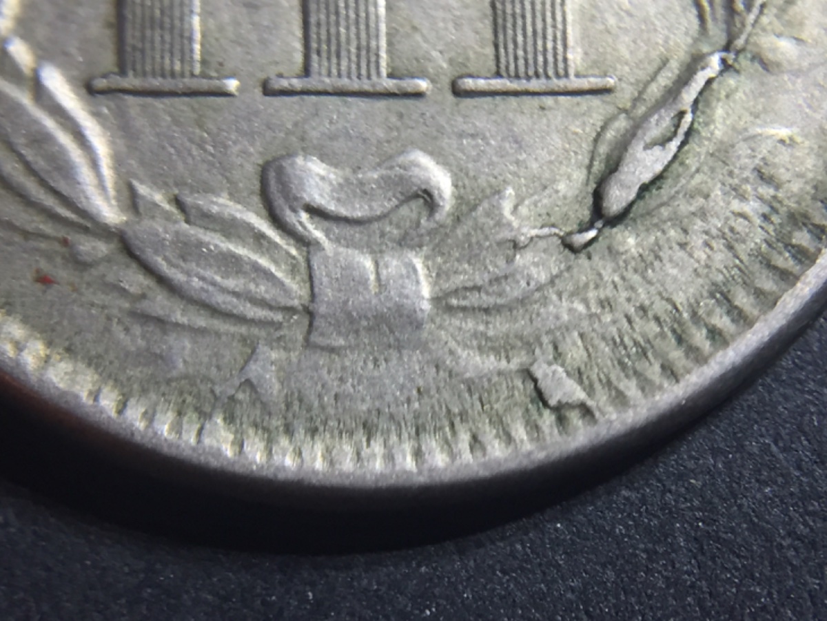 1866-Three-Cent-Nickel-Shattered-Die-Or-Retained-Cud's?