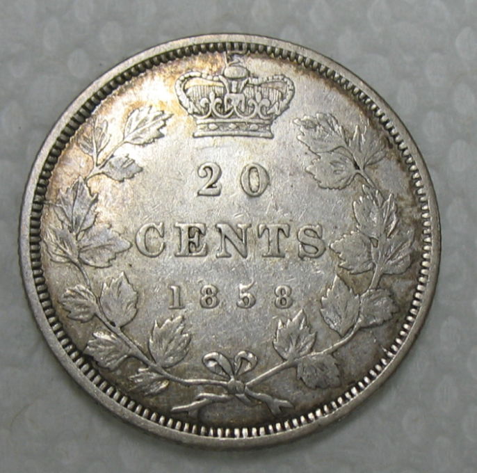 1858--Canadian-20-Cent--Coin-For-Grading/Variety/Value