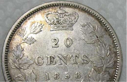 1858--Canadian-20-Cent--Coin-For-Grading/Variety/Value