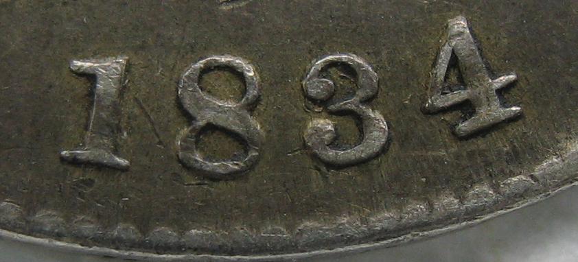 1834-Capped-Bust-Half,-Lettered-Edge/-Word-Doubling?
