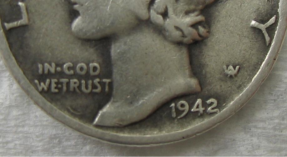 1942-D-Over-1-Mercury-Dime-W/ANACS-Grade