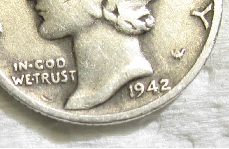 1942-D-Over-1-Mercury-Dime-W/ANACS-Grade