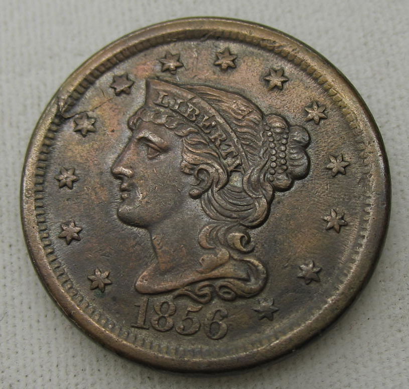 1856-Large-Cent,-Slanted-5--For-Grading-And-Newcomb-Variety?