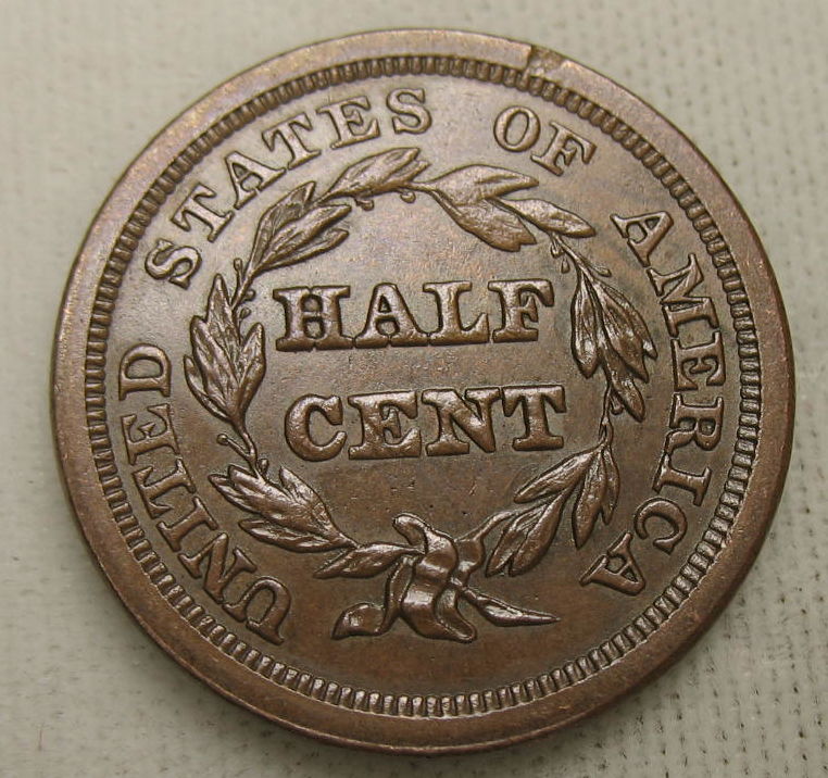 1851-Braided-Hair-Half-Cent-For-Grading