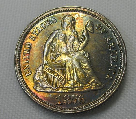 1876-Seated-Liberty-Dime---Possible-Proof-Or-Cleaned-Business-Strike?