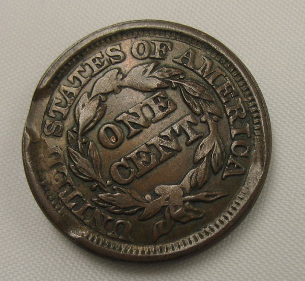 1847-Large-Cent,-PMD-Or-Strike/Planchet-Defect?