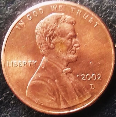2002-D-Lincoln-Cent-With-Spots-Of-Metal