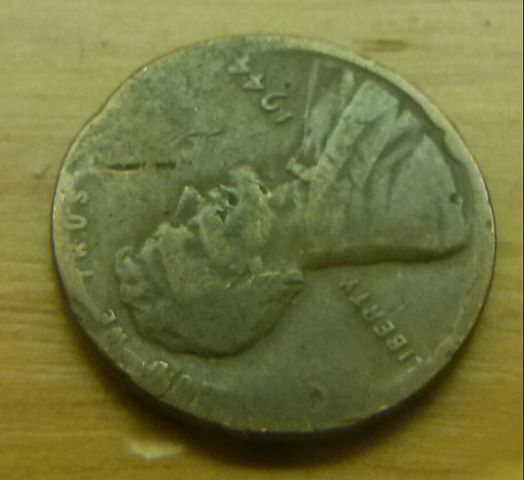 Odd-Shaped-1944-Penny!--Normal-Wear-N-Tear?