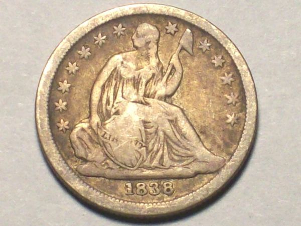 1838-Liberty-Seated-Dime---Partial-Drapery