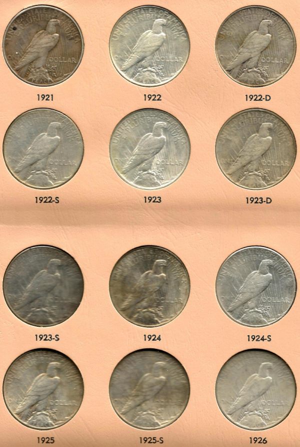 Circulated-Peace-Dollar-Collection-Complete!