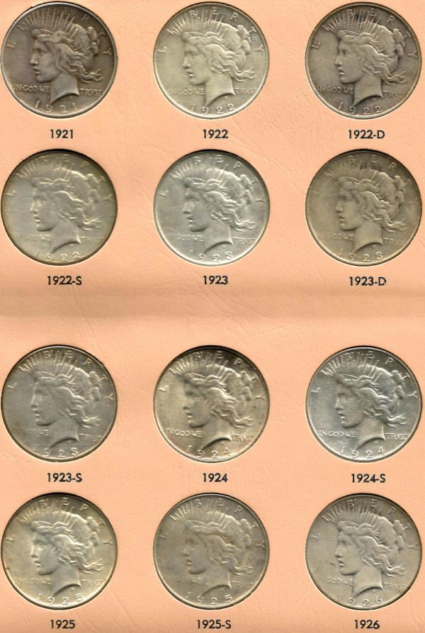 Circulated-Peace-Dollar-Collection-Complete!